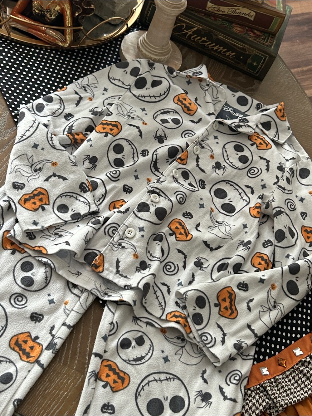 Kids Disney Nightmare Before  Halloween Jack Skellington Pajama Set size 10